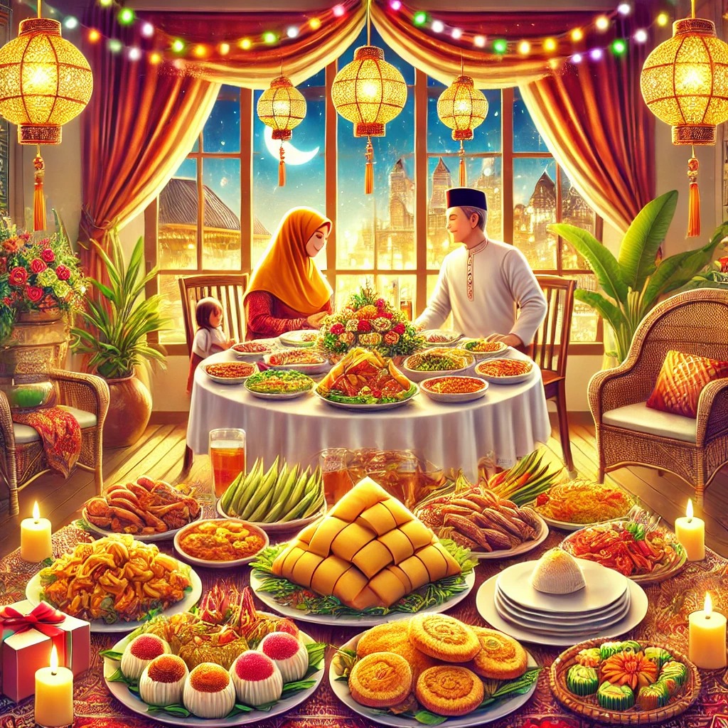Ilustrasi hidangan kuliner khas Lebaran.