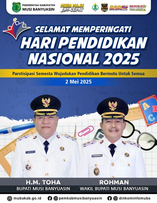 Bupati Musi Banyuasin, HM Toha, dan Wakil Bupati Musi Banyuasin, Kiyai Rohman.