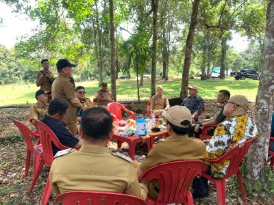 Bupati Lahat, Bursah Zarnubi ketika mengunjungi situs megalitikum di Desa Tinggi Hari. Foto Istimewa.