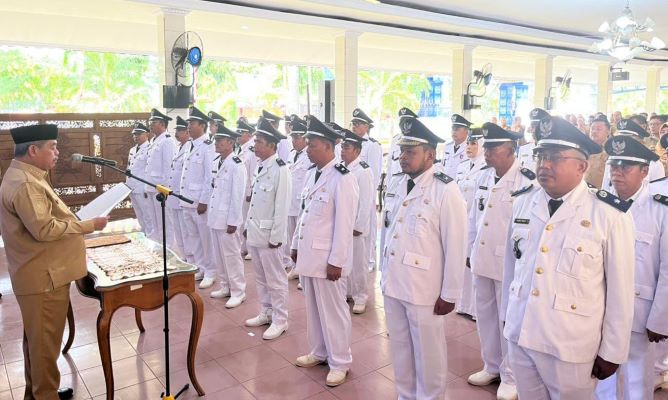 Pengukuhan 39 kepala desa yang masa jabatannya berakhir pada akhir 2023 lalu.
