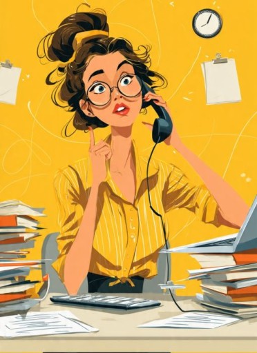 Ilustrasi wanita yang mengalami aktivitas padat.