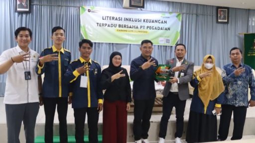 PT Pegadaian Kantor Wilayah III Sumbagsel bersama mahasiswa Universitas Bina Insan.