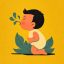 Ilustrasi seorang bayi yang sedang gumoh.